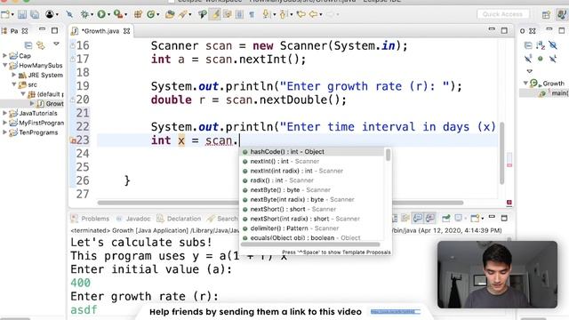 This Program Predicts My Subscriber Count - Exponential Growth Java Program Tutorial смотреть онлайн