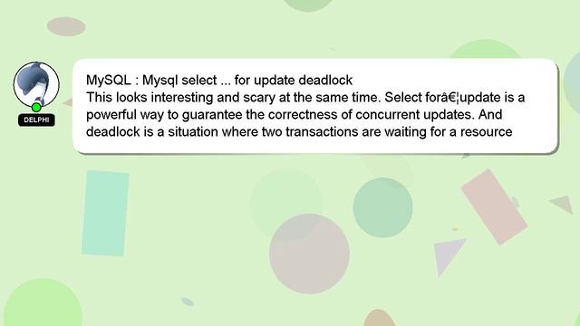 MySQL : Mysql select ... for update deadlock смотреть онлайн
