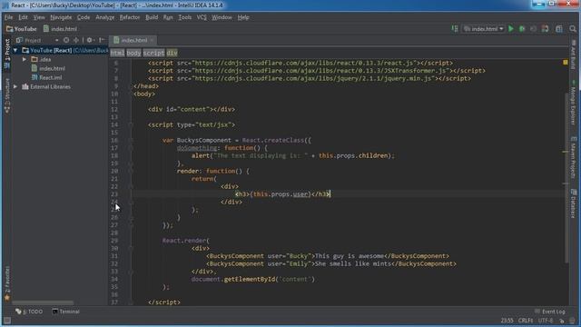 React JS Tutorial for Beginners - 5 - Events смотреть онлайн