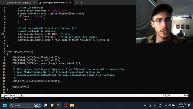 TCP Client on ESP32 with ESP-IDF programmed in C: Step-by-Step Tutorial смотреть онлайн