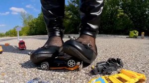 Crush Trample sneaker ballerinas 9 toy cars 2 girls crush and really destroyed, trampled, crushed