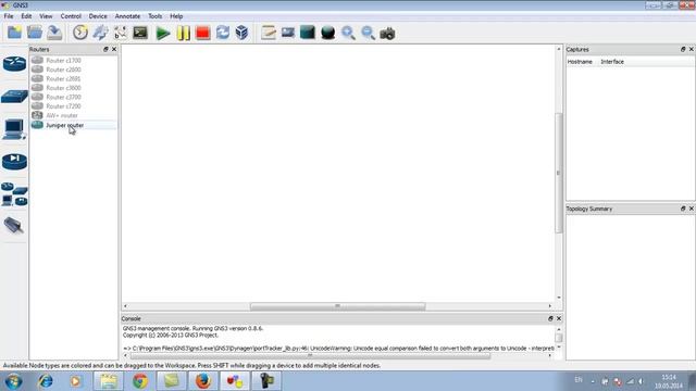 Запускаем Juniper в GNS3 (Launch JunOS In GNS3)