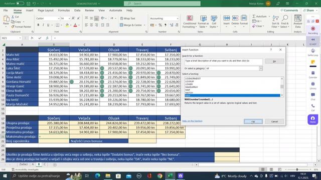 Demonstrature Za Excel 2022 - A,B