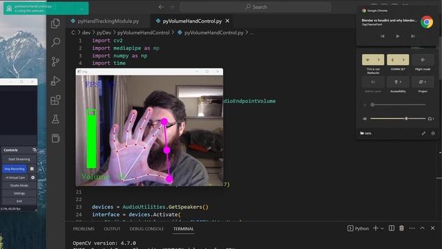 Python OpenCV Volume Control with Gestures смотреть онлайн