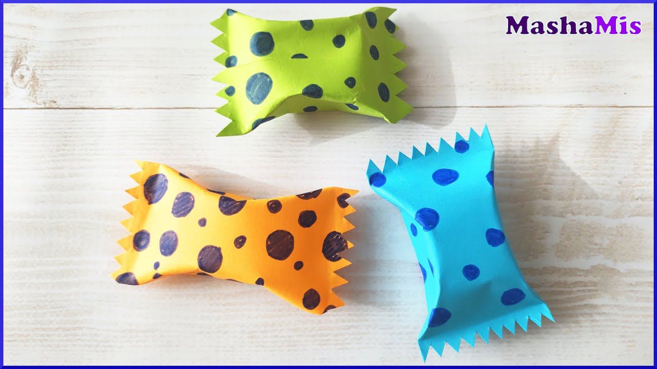 Конфета коробочка из бумаги. Упаковка для подарка #shorts смотреть онлайн