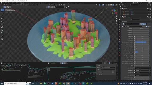 Blender Geometry Nodes - Cartoon City Builder смотреть онлайн