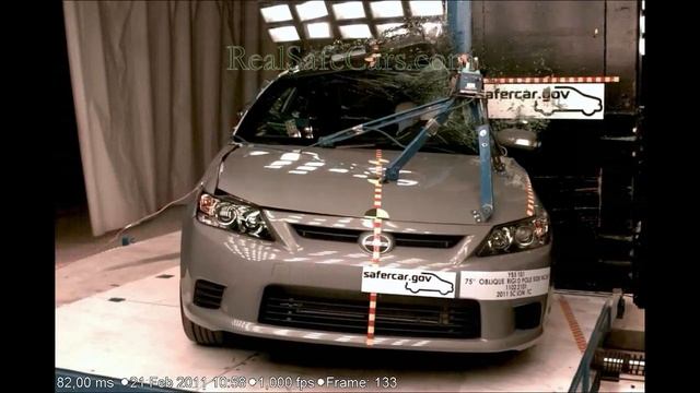 Toyota Scion tC (2011-2016) Crash Tests (Side-Pole, Front, Side) смотреть онлайн
