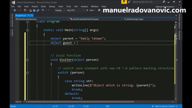 What's new in C# 7.0 - #8. Pattern Matching - Switch Case Statement смотреть онлайн
