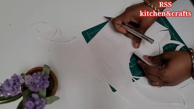 DIY Lotus Flower Stencil | Free Hand Lotus Drawing & Cutting | RSS kitchen&crafts | Paper crafts смотреть онлайн