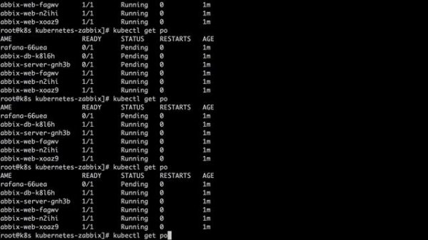 Zabbix/Grafana Kubernetes cluster deployement and scaling up