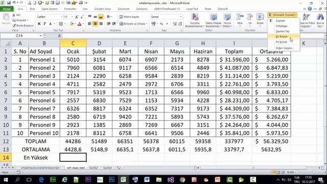 MS EXCEL 2010 - MAK , MİN, BAĞ_DEĞ_SAY смотреть онлайн