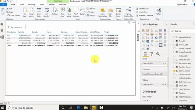 Totals matrix visual Power BI смотреть онлайн
