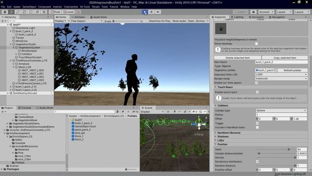 trying to add a touch react system to a bush using vegetation studio смотреть онлайн