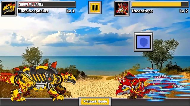 Triceratops VS Euoplocephalus | Dino Robot Battle Arena смотреть онлайн