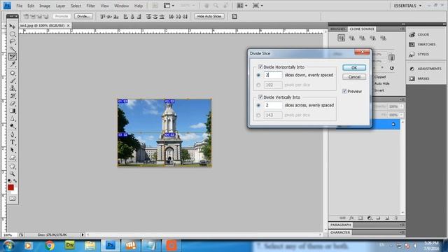 Photoshop slice image in equal size смотреть онлайн