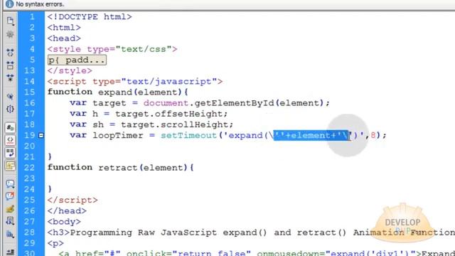 JavaScript expand retract Animation Function Programming Tutorial смотреть онлайн