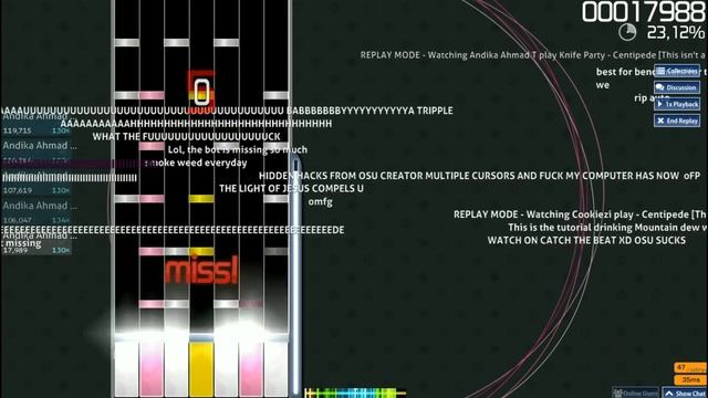 IMPOSSIBLE Beatmap (?) [OSU!] Mania Gameplay Knife Party - Centipede (Real Played) HD