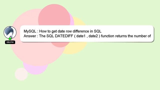 MySQL : How to get date row difference in SQL смотреть онлайн