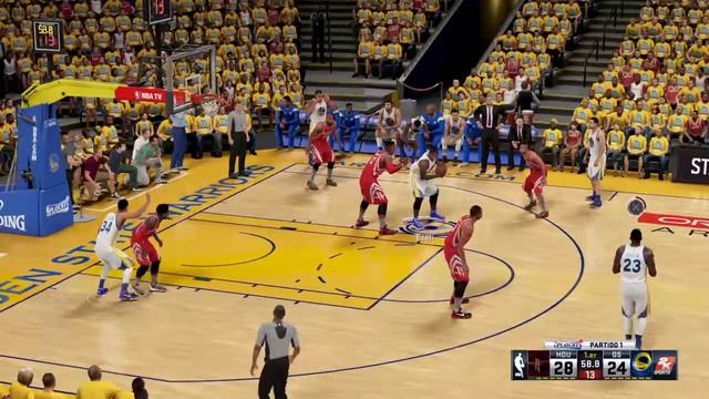 NBA 2K16 First Round Game 1 Warriors @ Rockets 123/126 Oracle Arena , California смотреть онлайн