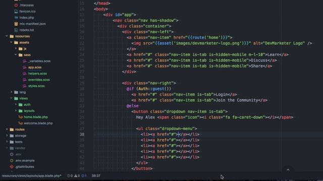 Styling the Top Nav - Build an Advanced Blog/CMS (Episode 8) смотреть онлайн