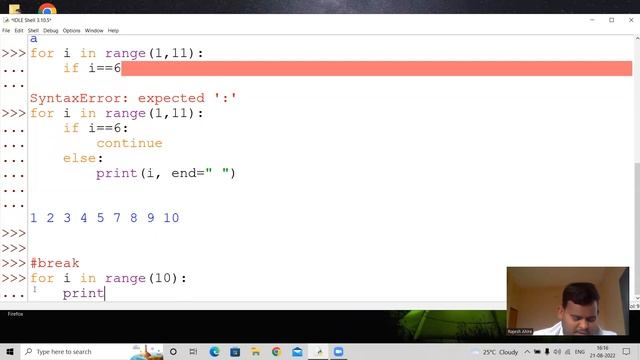 For Loop in Python | Continue & Break Keyword in Python | Python for Beginner смотреть онлайн