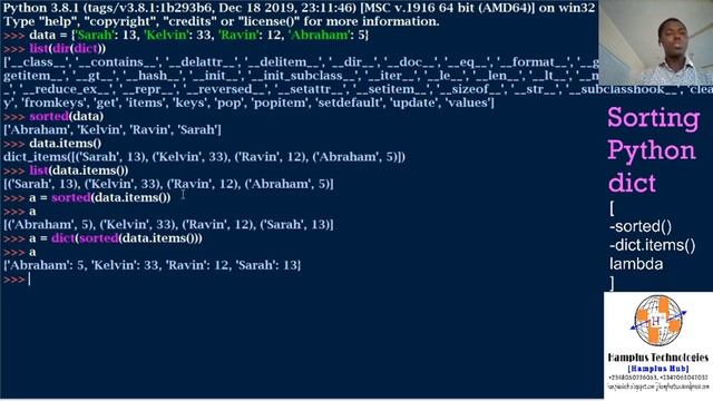 Sorting a Python Dictionary смотреть онлайн