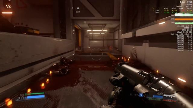 Doom GTX1080 Vulkan 1080p test Ultra nightmare settings смотреть онлайн