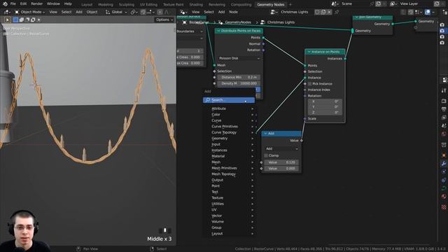 Customizable Christmas Lights - Geometry Nodes ? (Blender Tutorial) смотреть онлайн