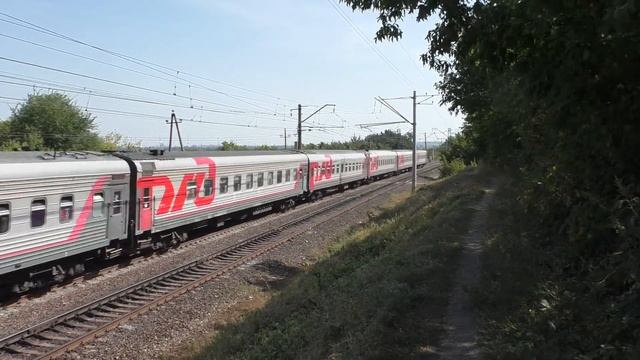 Именной ЭП2К-382 "75 лет победе" с пассажирским поездом смотреть онлайн
