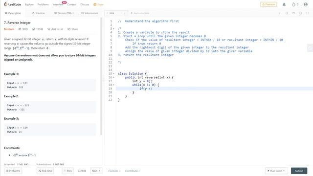 7. Reverse Integer - Leetcode | Java & C++ | Medium | Algorithm | DSA смотреть онлайн
