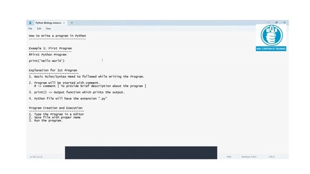 Python First Program смотреть онлайн