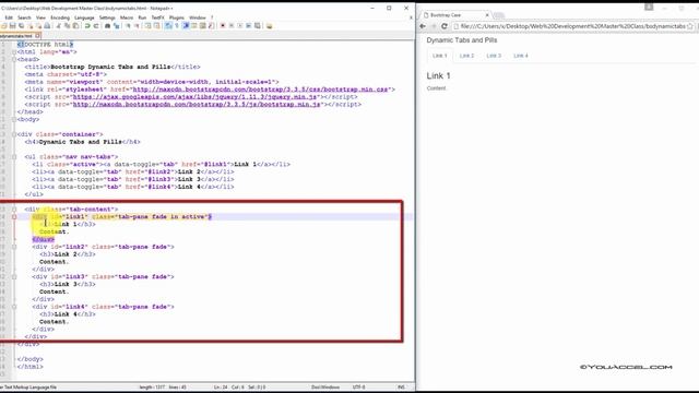 Bootstrap Dynamic Tabs and Pills | Tutorial смотреть онлайн