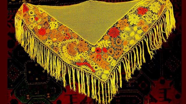 Шаль крючком с элементами ирландии. Вязание с LusiTen #ЛюдмилаТен смотреть онлайн