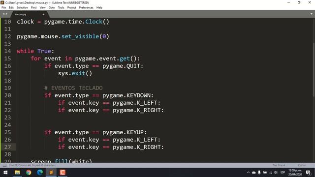 Curso de pygame 2020: Keyboard/Teclado смотреть онлайн