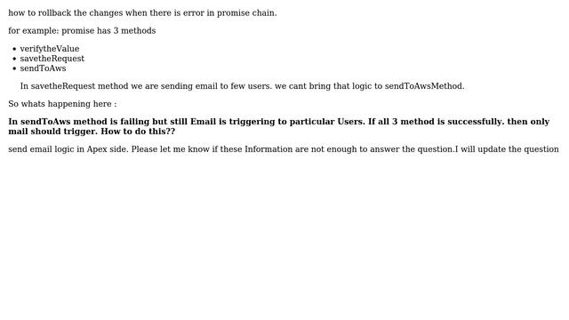 Salesforce: How to rollback the changes when there is error in promise chain? смотреть онлайн