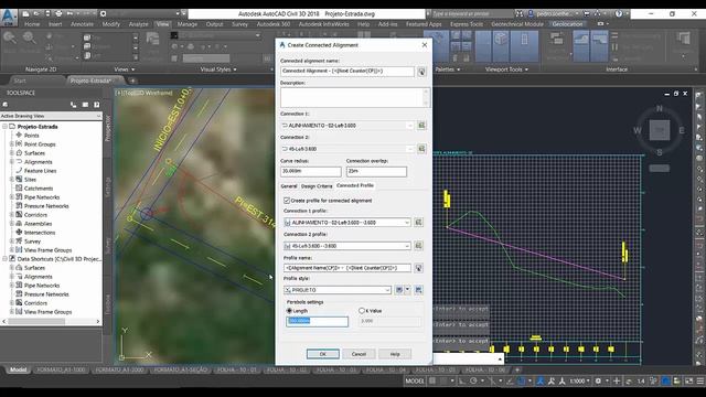 02 - Novidades AutoCAD Civil 3D 2018 - Usando Alinhamentos Conectados смотреть онлайн