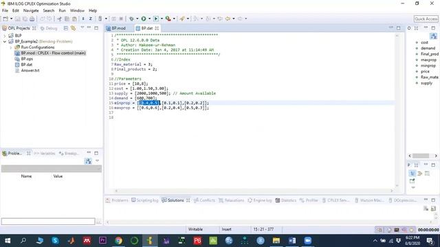 LP Problem Using IBM ILOG OPL CPLEX Studio (with OPL main block) (English) смотреть онлайн