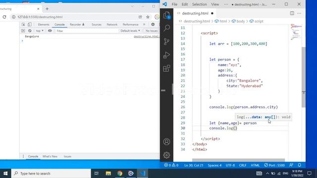 Destructuring in JavaScript Object destructuring in JavaScript JavaScript tutorials for beginner смотреть онлайн