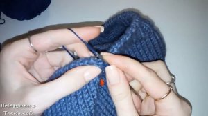 Вяжем подклад для шапки. МК "Простая мужская шапка с вязаным подкладом". Часть 2