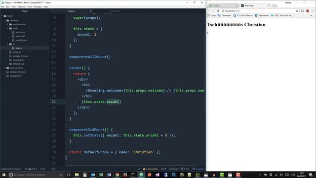React.js Tutorial Deutsch - 7# Lifecycle & Click Events смотреть онлайн