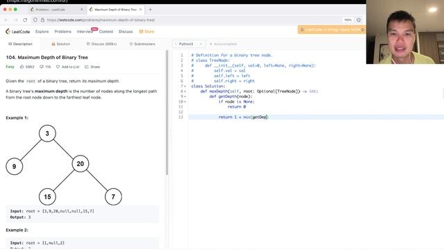104. Maximum Depth of Binary Tree - Day 14/28 Leetcode February Challenge смотреть онлайн
