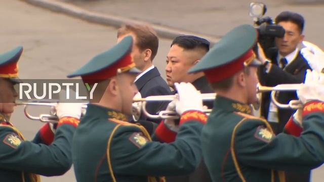 North Korea Visit Russia 2019 - Anthems