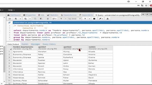 CONTINUACION EJERCICIOS CONSULTAS POSTGRES EJERCICIO Universidad O6F Colon смотреть онлайн