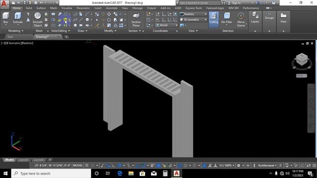 3D gate Modelling in AutoCAD смотреть онлайн