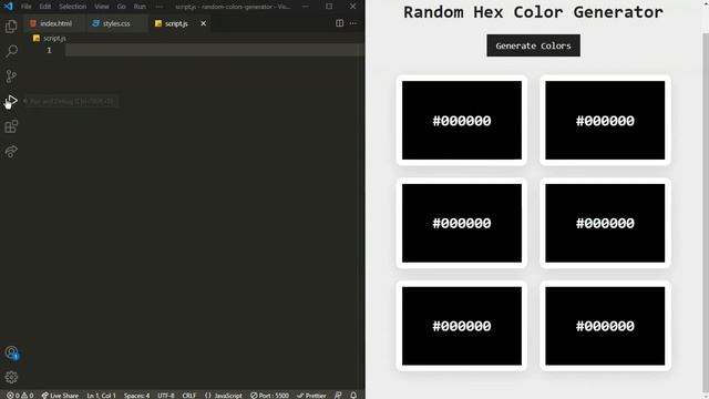 Random Hex Color Generator Using JavaScript | JavaScript Project Tutorial смотреть онлайн