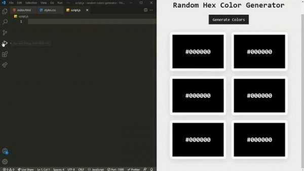 Random Hex Color Generator Using JavaScript | JavaScript Project Tutorial