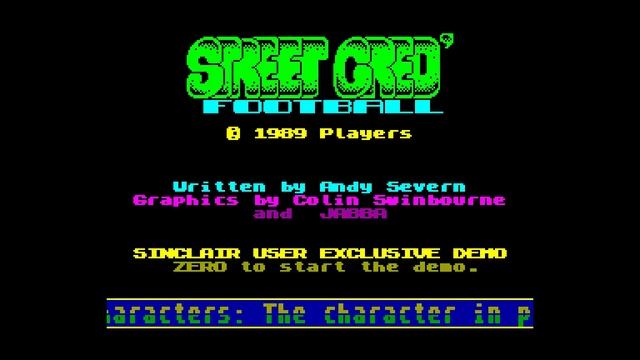 Street Cred' Football Demo - Players Premie / Sinclair User [#zx spectrum AY Music Demo] смотреть онлайн