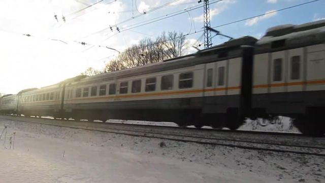 Электропоезд ЭД4М-0487 ЦППК перегон Бекасово 1-Нара 23.02.2018 смотреть онлайн
