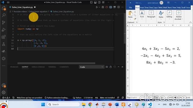 Solve Liner Equation Using Python смотреть онлайн