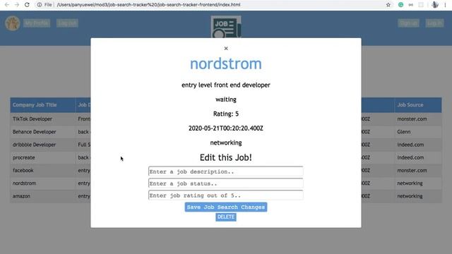 Job Search Tracker Project (Javascript, ruby on rails) -- Mia, Andrew, Nicole смотреть онлайн